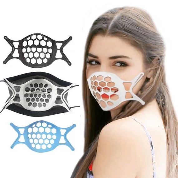 5x Cool Plastic Bracket Face Mask Wearing Inner Support Frame Washable Blue 