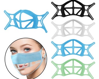 3D face mask bracket, upgrade 2022 face mask inner support frame, lipstick protection for mask, reduce friction on chin, breath speak easier