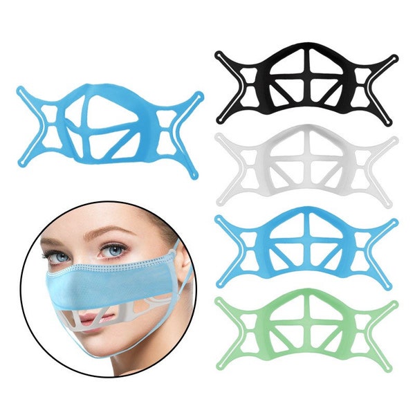 3D face mask bracket, upgrade 2022 face mask inner support frame, lipstick protection for mask, reduce friction on chin, breath speak easier