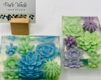 Succulent Garden, an Elegant Handmade Goats Milk & Glycerin Soap perfect for gifts for all occasions.