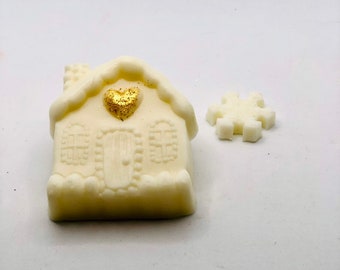 Winter Cottage, New with Gold Leaf! Limited edition! Goats Milk soap. Pure decadence and luxury in a single bar of soap.