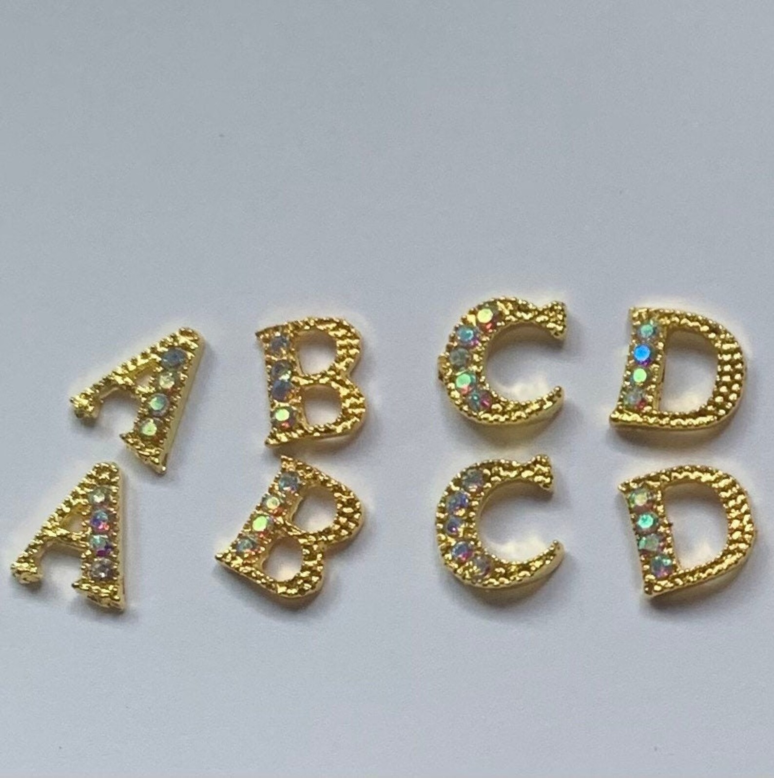 2pcs AZ Bling Letter Nail Charms Etsy