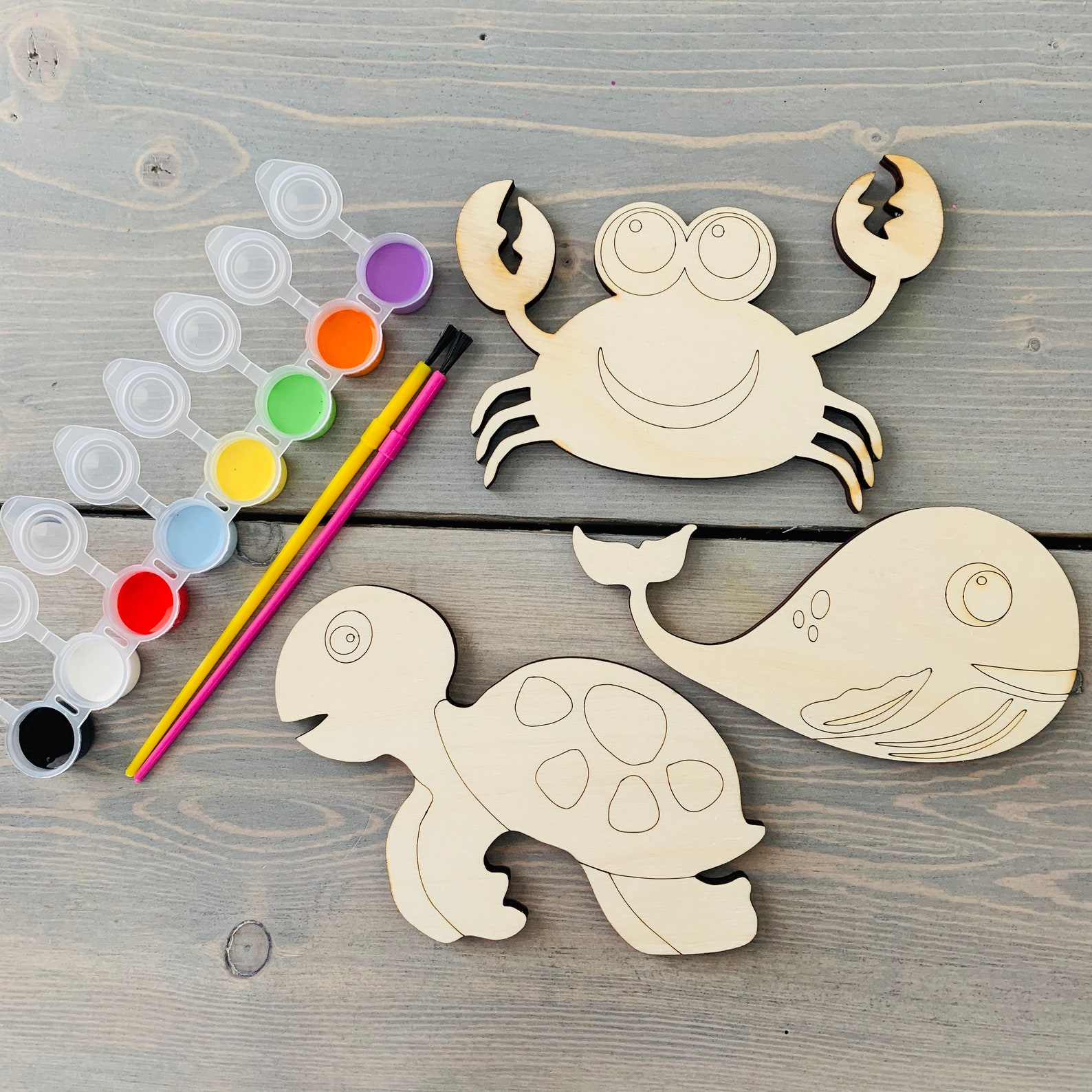 DIY Under the Sea Paint Kit Wood Ready to Paint Craft Kit Etsy