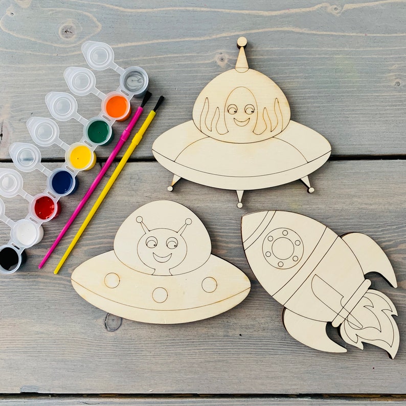 DIY Out of This World Wood Ready to Paint Craft Kit for Etsy