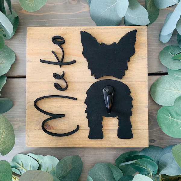 Custom Dog Leash Holder, 3D Personalized Wood Dog Leash Holder, 200 Breeds