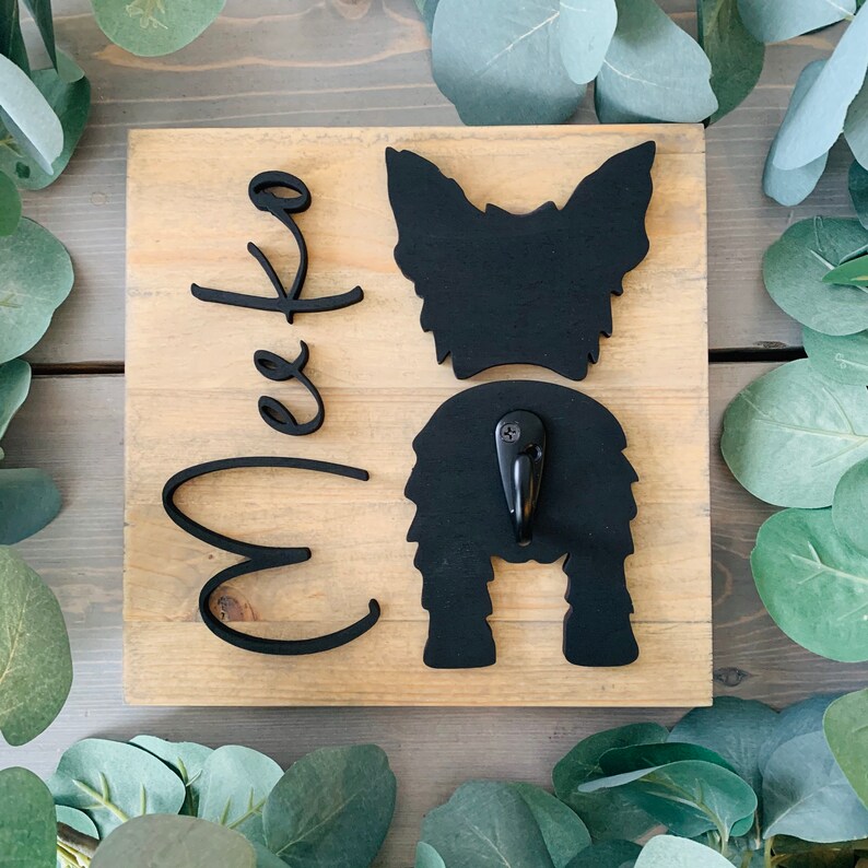 Custom Dog Leash Holder 3D Personalized Wood Dog Leash Etsy Canada
