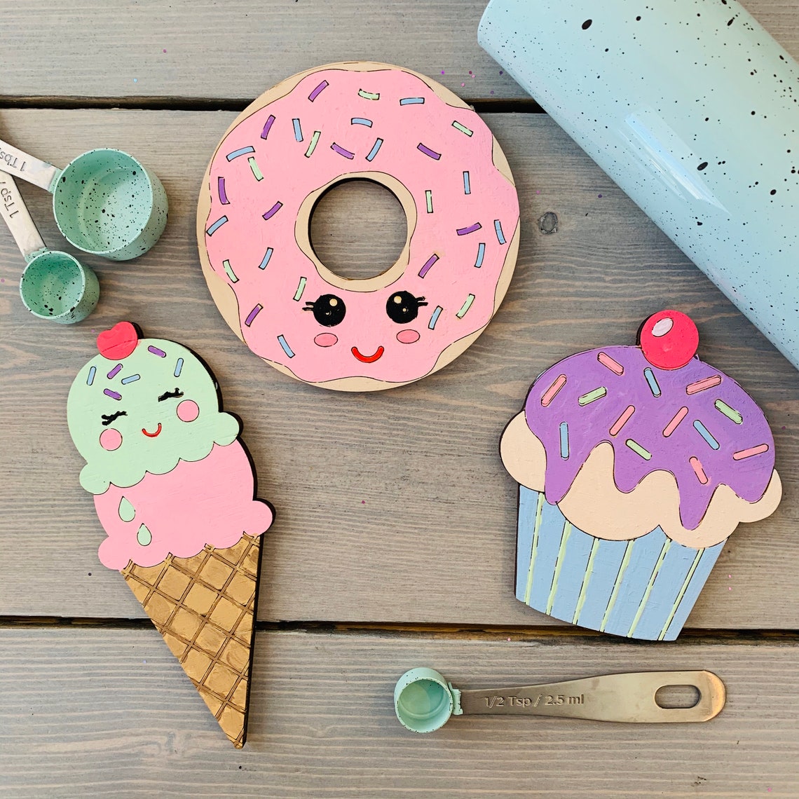 DIY Sweet Treats Paint Kit Wood Ready to Paint Craft Kit Etsy