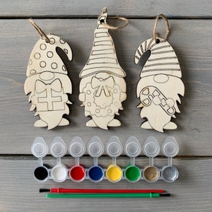 Gnome for the Holidays Paint Kit, Ready to Paint, Craft Kit for Kids, Kid's Activity, Children's Craft, Party Favor, Paint Party, Paint Set