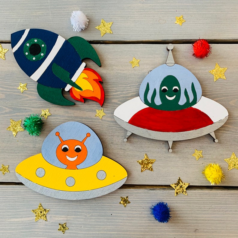 DIY Out of This World Wood Ready to Paint Craft Kit for Etsy