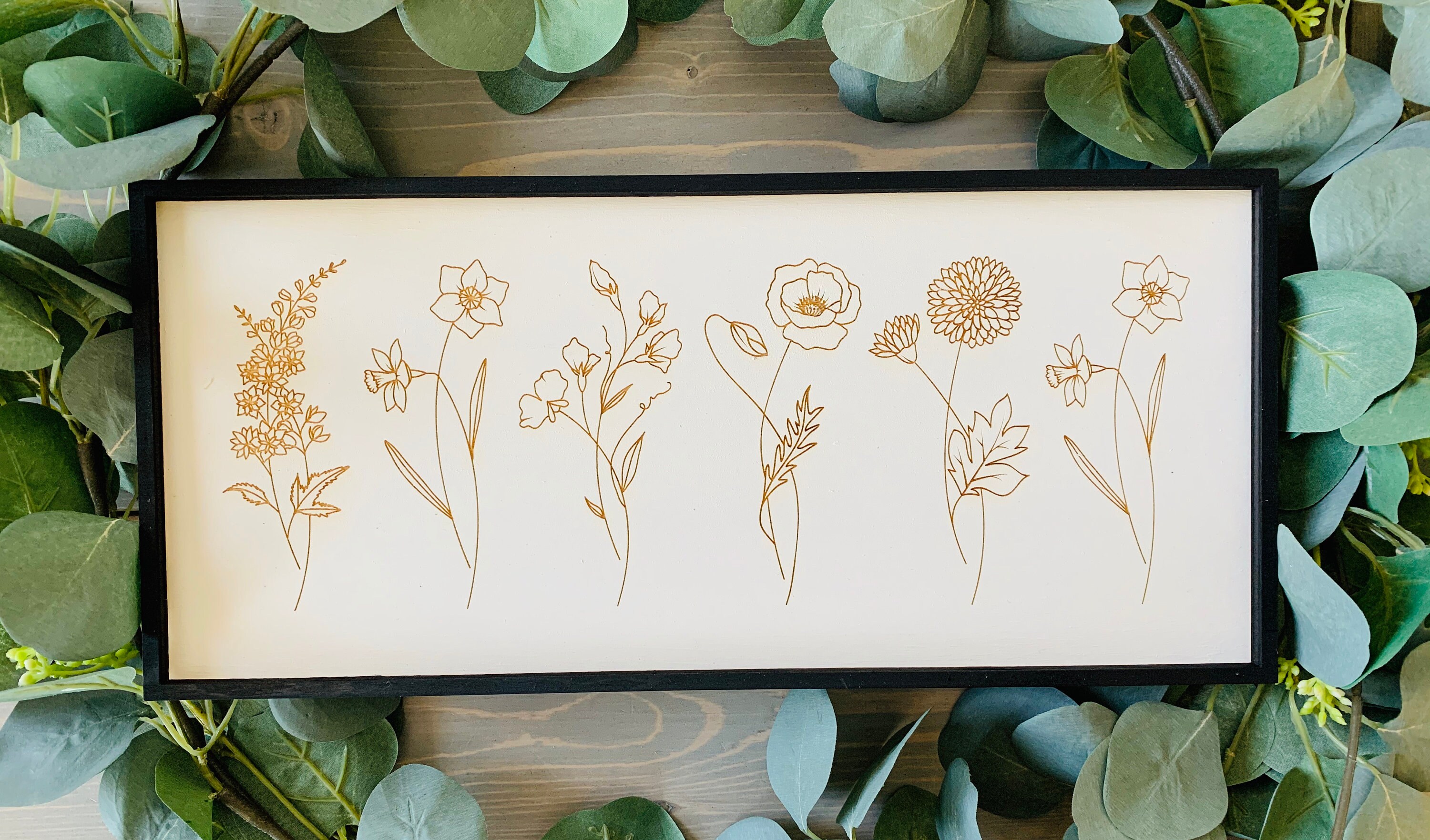 Customizable Birth Month Flower Wall Art Family Flower | Etsy