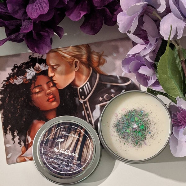 Jacin Inspired Soy Candle from Marissa Meyers Lunar Chronicles