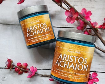 Aristos Achaion Inspired Soy Candle from Madeline Miller's Song of Achilles