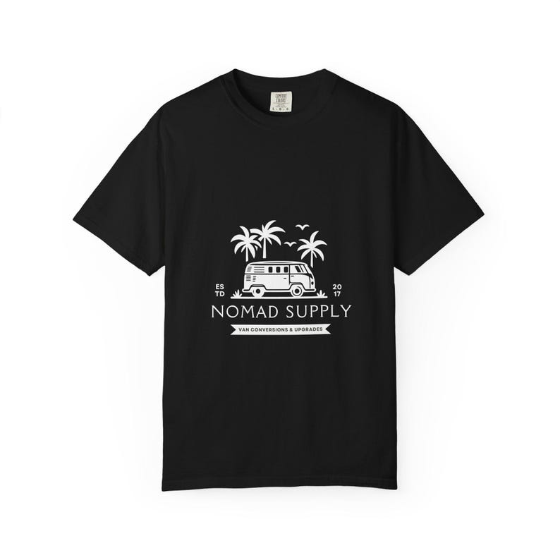 Nomad Supply Surf Van-T-shirt | Vintage Camper T-shirt met palmboom afbeelding 9