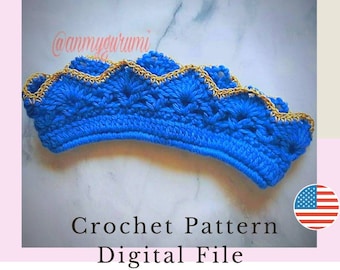 Crochet Crown Pattern, Newborn Prince Photo Prop (Digital Download)