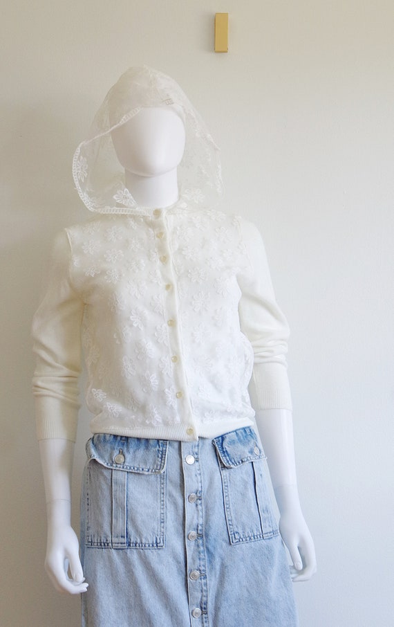 1960s Cream Hooded Cardigan Gem