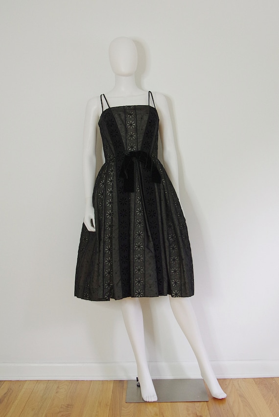 1950s Black Cocktail Dress