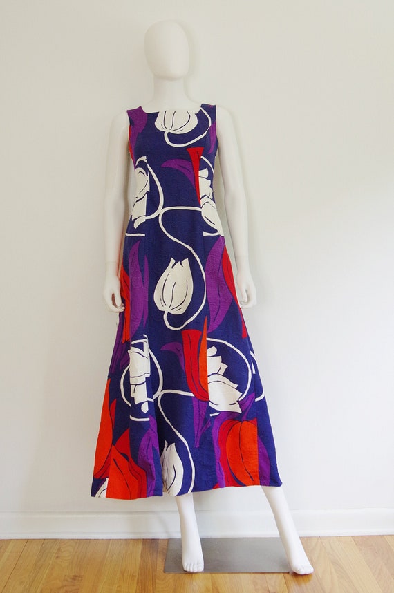 1960s Abstract Maxi Dress