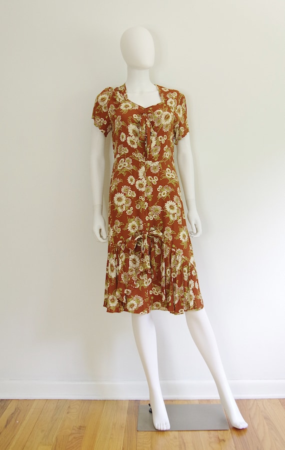 Early 1940s Floral Dress