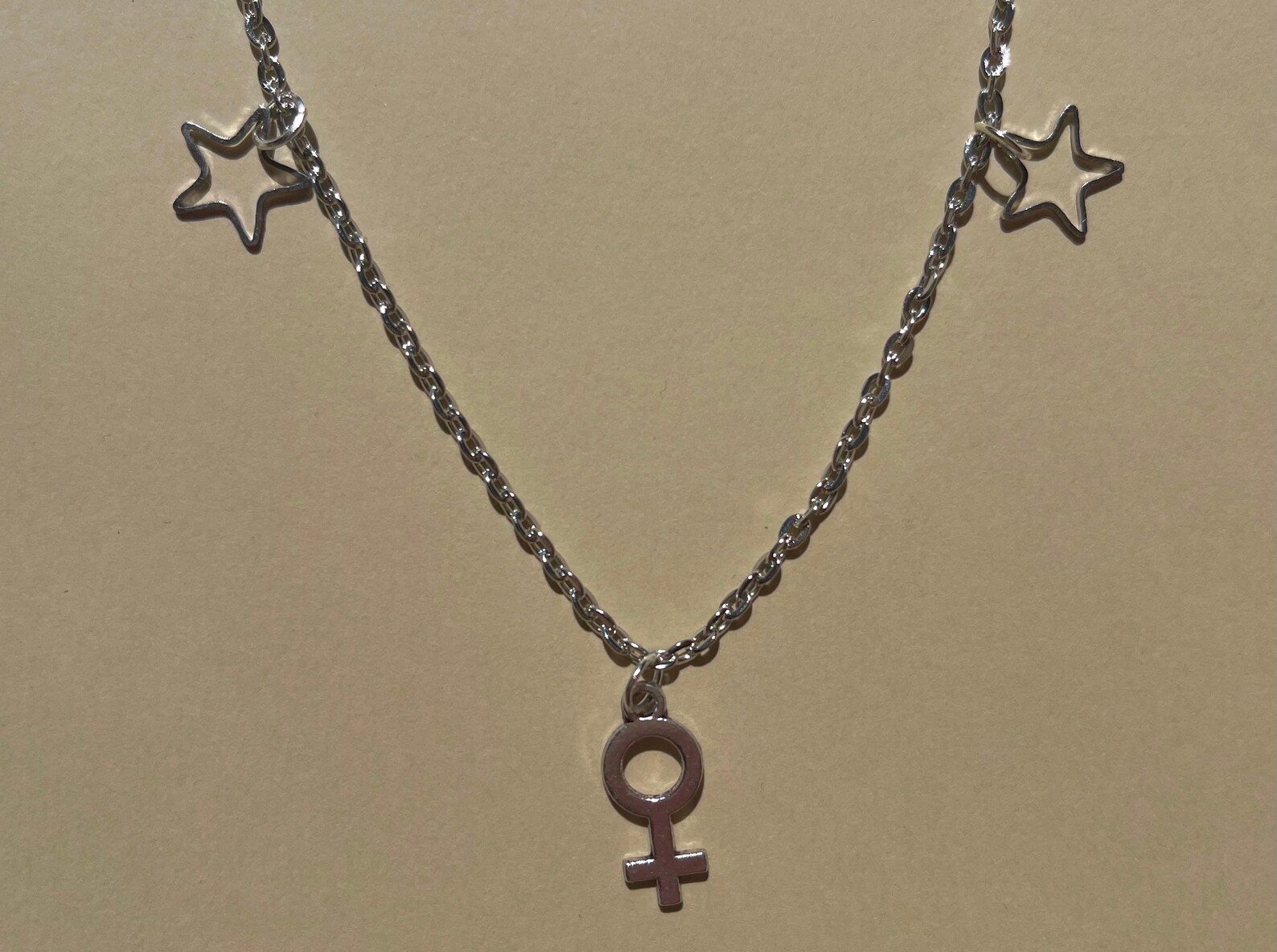 Female Symbol Necklace Female Symbol Charm Necklace Woman Etsy