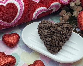 Coffee Bean Heart Soap! Realistic soap that looks like coffee beans! SLS free!  Phthalate free!