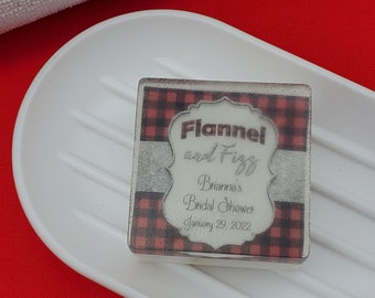 Flannel and Fizz Bridal Shower Favor Soaps! Set of 6! Choose your scent!  SLS Free! Phthalate Free!