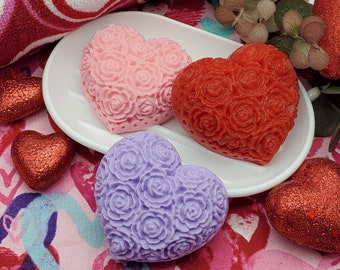 Rose Heart Guest Soap! Choose your scent! SLS and Phthalate free!