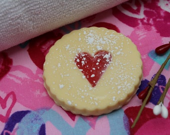 Heart Linzer Cookie Soap! Realistic soap that looks like a shortbread cookie! SLS free! Phthalate free!