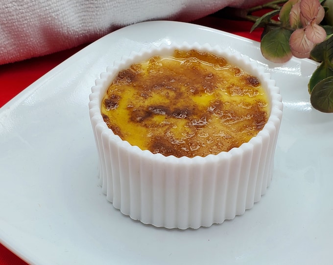 Featured listing image: Crème Brulee Soap! Realistic soap that looks like crème brulee in its own soap ramekin! SLS free! Phthalate free!