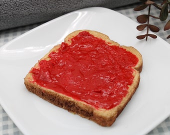 Strawberry Jam Toast Soap! Realistic soap looks like toast with strawberry jam! SLS free! Phthalate free!