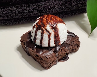 Brownie Sundae Soap! Realistic brownie and ice cream soap! SLS free! Phthalate free!