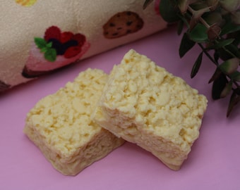 Small Marshmallow Rice Treat Soap! Realistic soap that looks just like a small crispy treat! SLS free! Phthalate free!