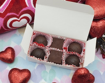 Small Box of Chocolates Soaps! Set of 6 Chocolate Scented Soaps! Packaging color may vary. SLS free! Phthalate free!