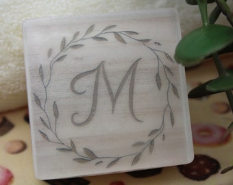 Monogram Favor Soaps! Set of 6! Looks like carved wood.  SLS Free! Phthalate Free!