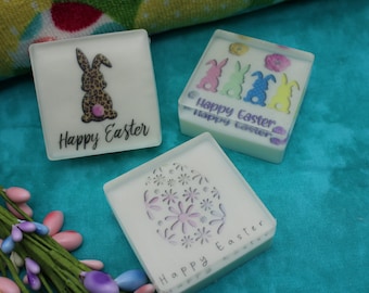 Easter Guest Soaps! "Happy Easter!" Multiple designs available! Choose your scent! Unique gift favor idea! SLS and Phthalate free!
