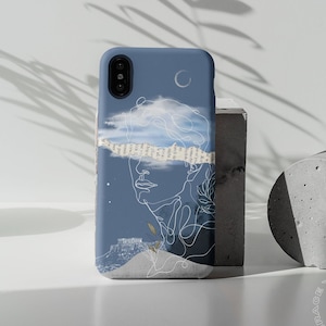 Achilles Phone Case, Greek Mythology Art, Ancient Greek Case, Single Line Art Book Phone Case, Aesthetic Phone Case Dark Academia Phone Case