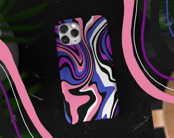 Subtle Genderfluid Phone Case, Groovy Phone Case Genderfluid Pride Flag Genderfluid Pride Aesthetic Phone Case Discreet Pride Subtle LGBT