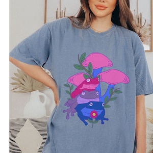 Subtle Bisexual Pride Shirt, Comfort Colors Shirt, Mushroom Shirt, Subtle Pride Shirt, Frog Shirt, Subtle Bi Pride Shirt, Cottagecore Pride