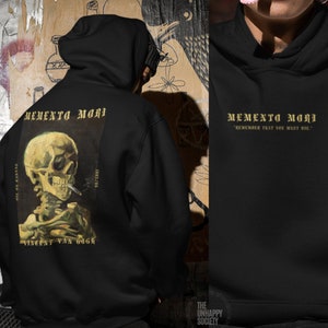 Memento Mori Hoodie, Skull Hoodie Skeleton Hoodie Dark Academia Hoodie Van Gogh Hoodie Goth Hoodie Gothic Hoodie Grunge Hoodie Alt Clothing