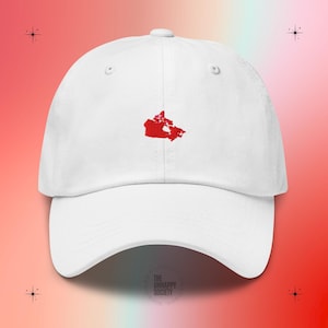 Canada Map Hat | Embroidered Canada Pride Cap | Team Canada Soccer Dad Hat | Canada Day Celeberation Football Cap | Canada Citizenship Gift