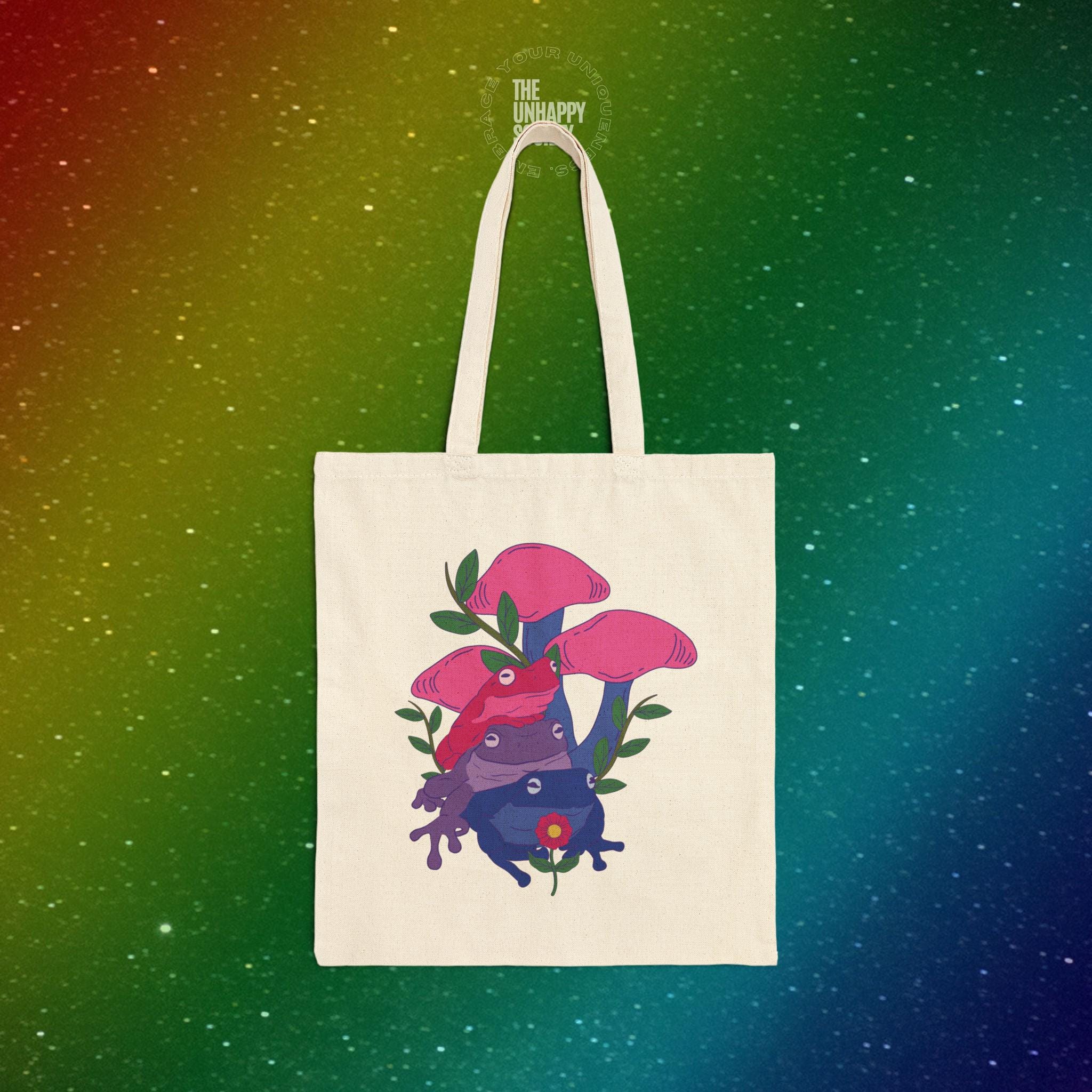 Subtle Bi Bag Subtle Bisexual Tote Bag, Frog Tote Bag Mushroom Tote Bag Subtle Bi ...