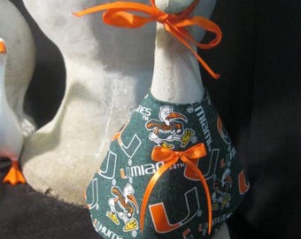 7"-9" Baby Goose Dress /University ofMiami/  Goose Dress/Goose Clothes/Concrete Goose/Lawn Goose/Lawn Geese/Outdoor Garden