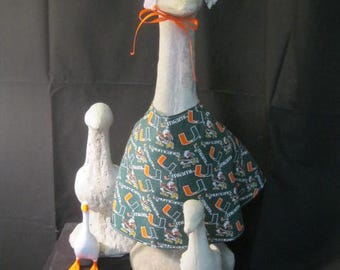 University of Mami Goose Dress/Goose Clothes/Concrete Goose/Lawn Goose/Lawn Geese/Outdoor Garden/Large Lawn Goose/College