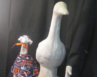 14"-19" Medium size goose NFL /  Chicago Bears Goose Dress/Goose Clothes/Concrete Goose/Lawn Goose/Outdoor Garden/Medium /Football