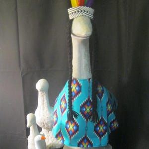 Indian/Thanksgiving/Turkey/Goose Clothes/Concrete Goose/Lawn Goose/Lawn Geese/Outdoor Garden/Large Lawn Goose/Cement Lawn Goose Active