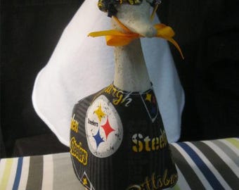 7-9&quot; Baby Goose Dress / Pittsburgh Steelers Goose Dress/Goose Clothes/Concrete Goose/Lawn Goose/Lawn Geese/Outdoor Garden