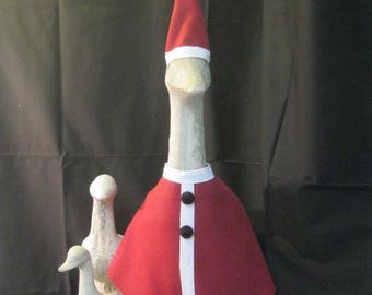 Santa Goose Dress/Goose Clothes/Concrete Goose/Lawn Goose/Lawn Geese/Outdoor Garden/Large Lawn Goose/Christmas Dress/Holiday/Santa