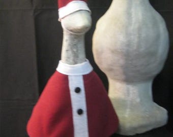 14" Santa Goose Dress for MEDIUM SIZE GOOSE Clothes/Concrete Goose/Lawn Goose/Lawn Geese/Outdoor Garden/Medium Lawn Goose Color: Burgundy