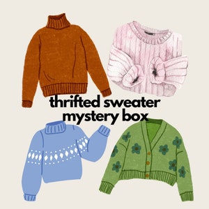 thrifted sweater mystery box | vintage sweater | goodwill sweater mystery box | chunky sweater | knit sweater | second hand mystery clothing