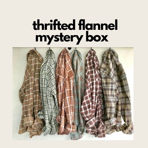 thrifted flannel mystery box | goodwill mystery box | second hand clothing | vintage flannels | thrift store box | vintage flannel shirts