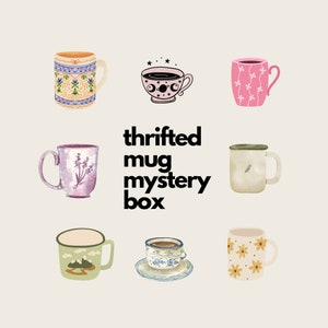 thrifted mug mystery box | vintage thrifted mugs | vintage home decor | goodwill home decor | vintage glassware for home | thrifted ceramics